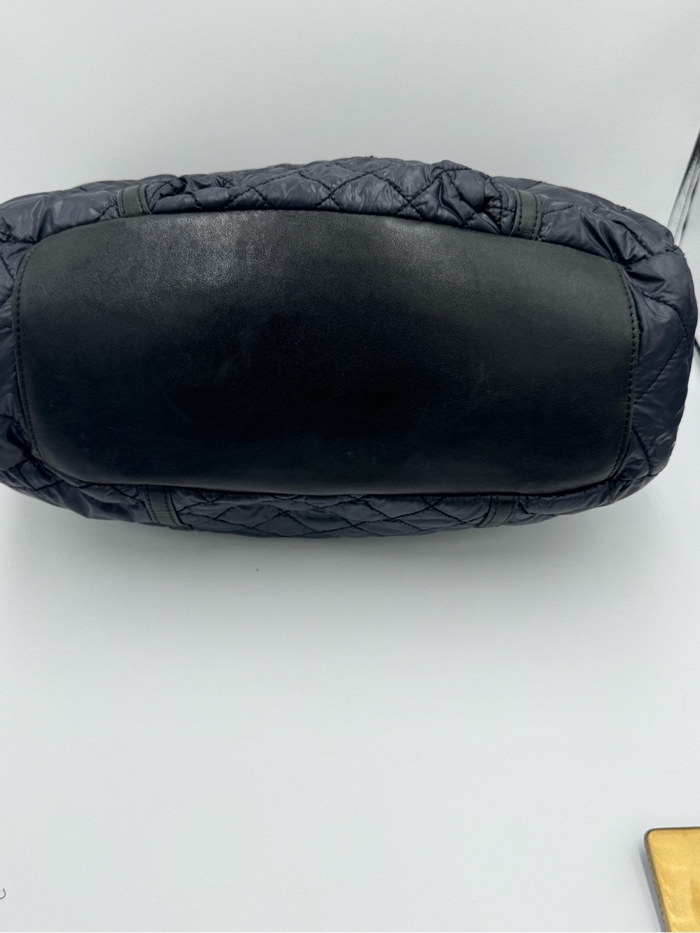 Tory Burch Quilted Black Nylon Shoulder Hobo with Leather Trim & Chain Strap - Picture 10 of 13
